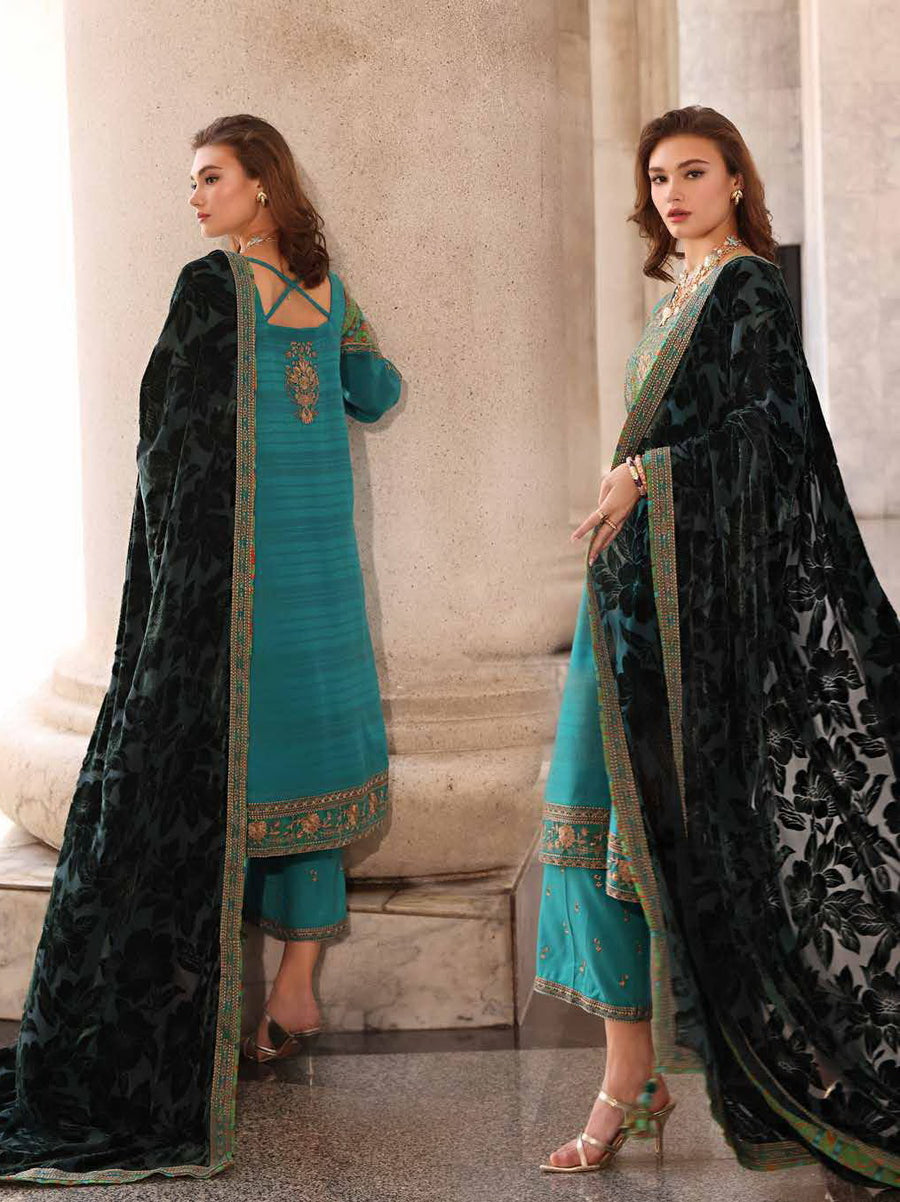 Charizma Poshima Vol-03 Embroidered Leather Unstitched 3Pc Suit PSW5-19
