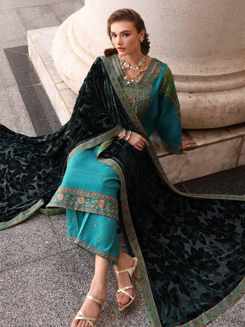 Charizma Poshima Vol-03 Embroidered Leather Unstitched 3Pc Suit PSW5-19