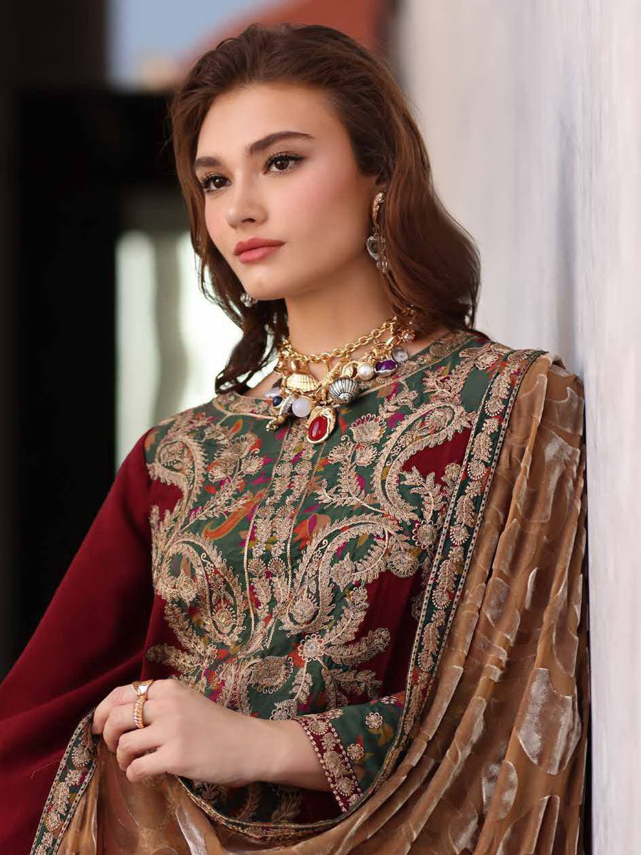 Charizma Poshima Vol-03 Embroidered Leather Unstitched 3Pc Suit PSW5-20