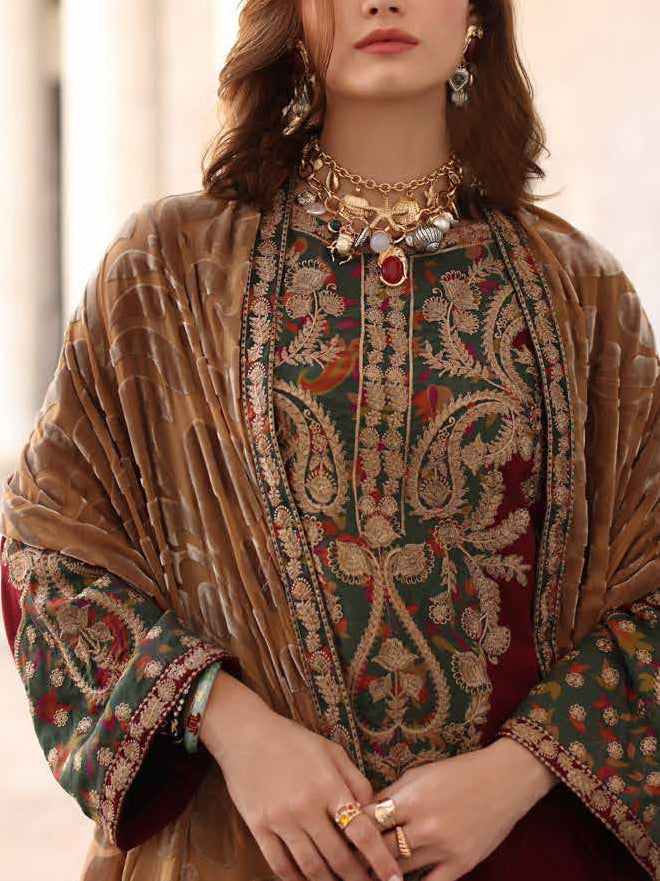 Charizma Poshima Vol-03 Embroidered Leather Unstitched 3Pc Suit PSW5-20