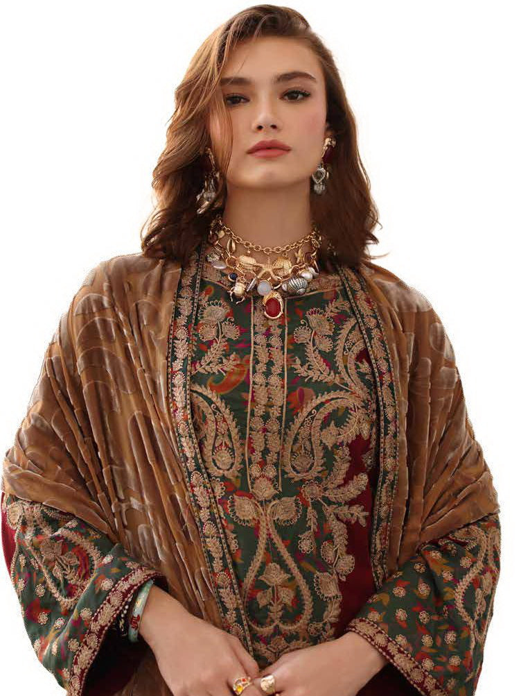 Charizma Poshima Vol-03 Embroidered Leather Unstitched 3Pc Suit PSW5-20