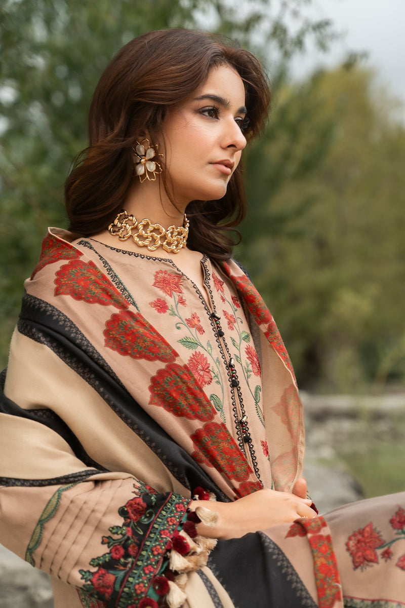 Charizma Poshima Embroidered Peach Leather Unstitched 3Pc Suit PSW6-17