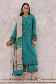Charizma Poshima Embroidered Peach Leather Unstitched 3Pc Suit PSW6-21
