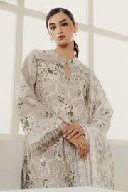 Ayzel Amore Embroidered Unstitched Lawn 3Pc Suit - PURE/OPAL