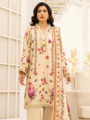 Zeenia Tehzeeb Digital Printed Linen Unstitched 3Pc Suit D-01