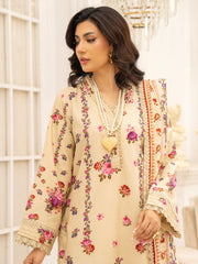 Zeenia Tehzeeb Digital Printed Linen Unstitched 3Pc Suit D-01