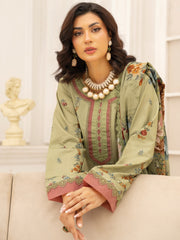 Zeenia Tehzeeb Digital Printed Linen Unstitched 3Pc Suit D-02