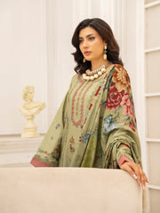 Zeenia Tehzeeb Digital Printed Linen Unstitched 3Pc Suit D-02