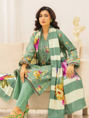 Zeenia Tehzeeb Digital Printed Linen Unstitched 3Pc Suit D-03
