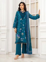Zeenia Tehzeeb Digital Printed Linen Unstitched 3Pc Suit D-04