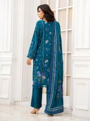 Zeenia Tehzeeb Digital Printed Linen Unstitched 3Pc Suit D-04