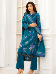 Zeenia Tehzeeb Digital Printed Linen Unstitched 3Pc Suit D-04