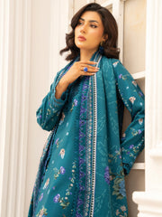Zeenia Tehzeeb Digital Printed Linen Unstitched 3Pc Suit D-04