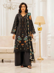 Zeenia Tehzeeb Digital Printed Linen Unstitched 3Pc Suit D-05