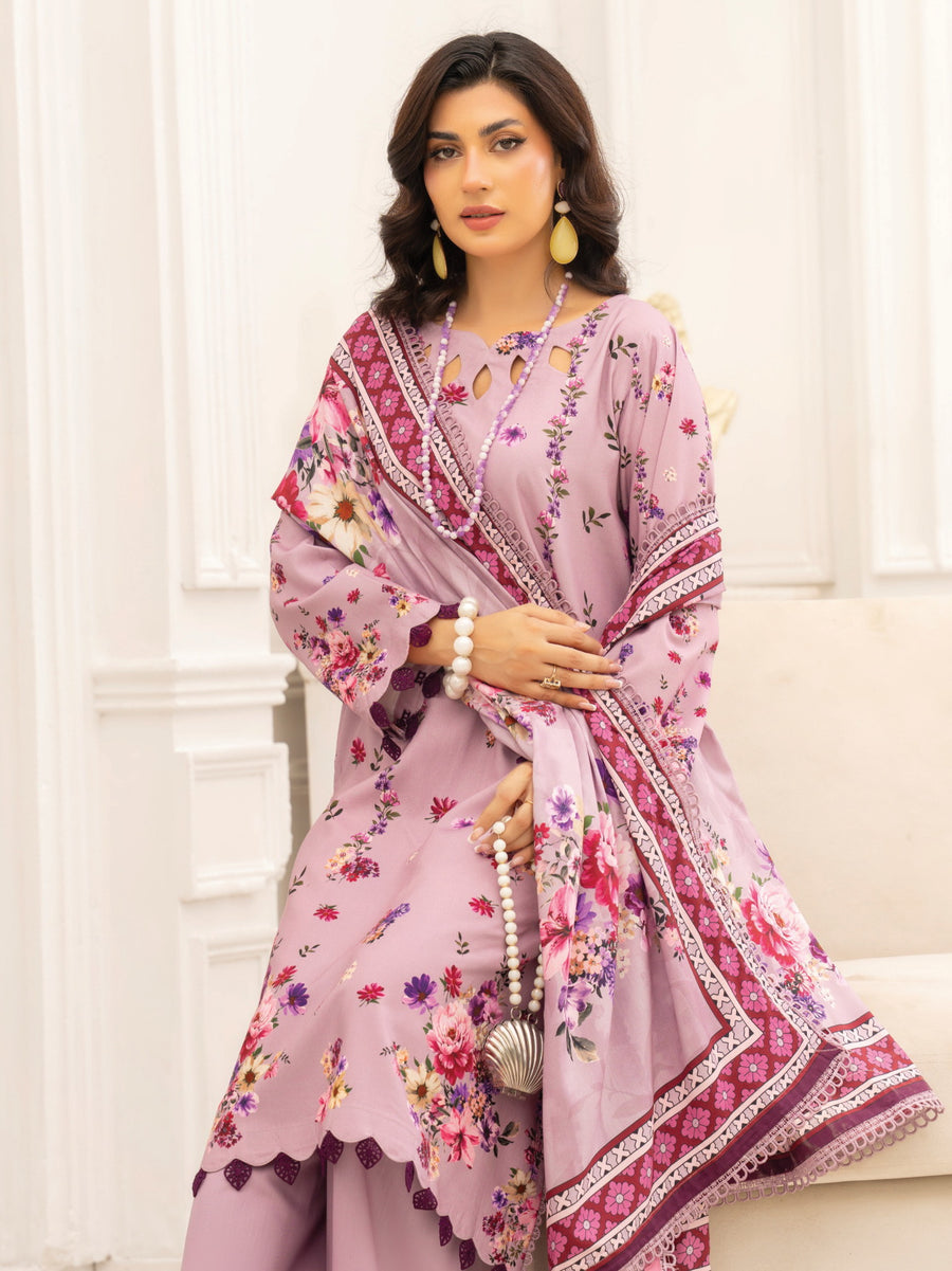 Zeenia Tehzeeb Digital Printed Linen Unstitched 3Pc Suit D-08