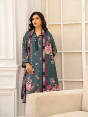 Zeenia Tehzeeb Digital Printed Linen Unstitched 3Pc Suit D-10