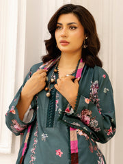 Zeenia Tehzeeb Digital Printed Linen Unstitched 3Pc Suit D-10