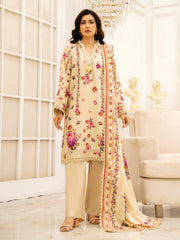 Zeenia Tehzeeb Digital Printed Linen Unstitched 3Pc Suit D-01