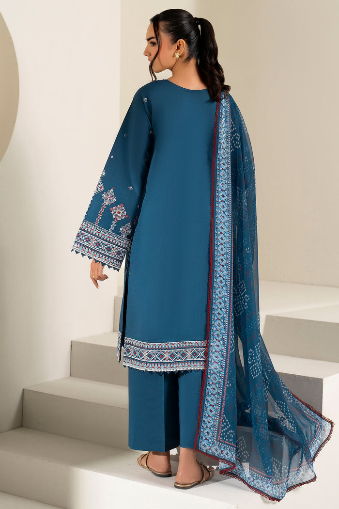 Farasha Summer Weaves Embroidered Lawn Unstitched 3Pc Suit - Pale Blue