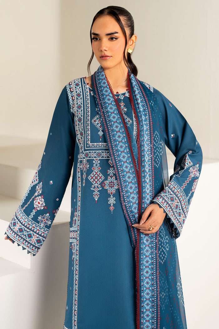 Farasha Summer Weaves Embroidered Lawn Unstitched 3Pc Suit - Pale Blue