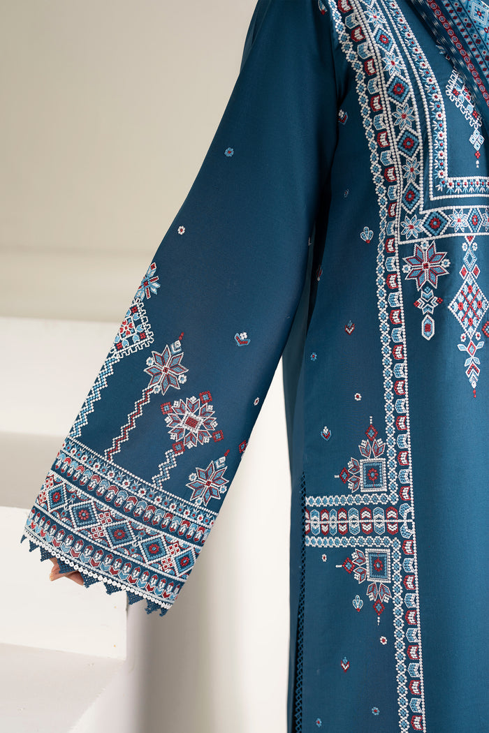 Farasha Summer Weaves Embroidered Lawn Unstitched 3Pc Suit - Pale Blue