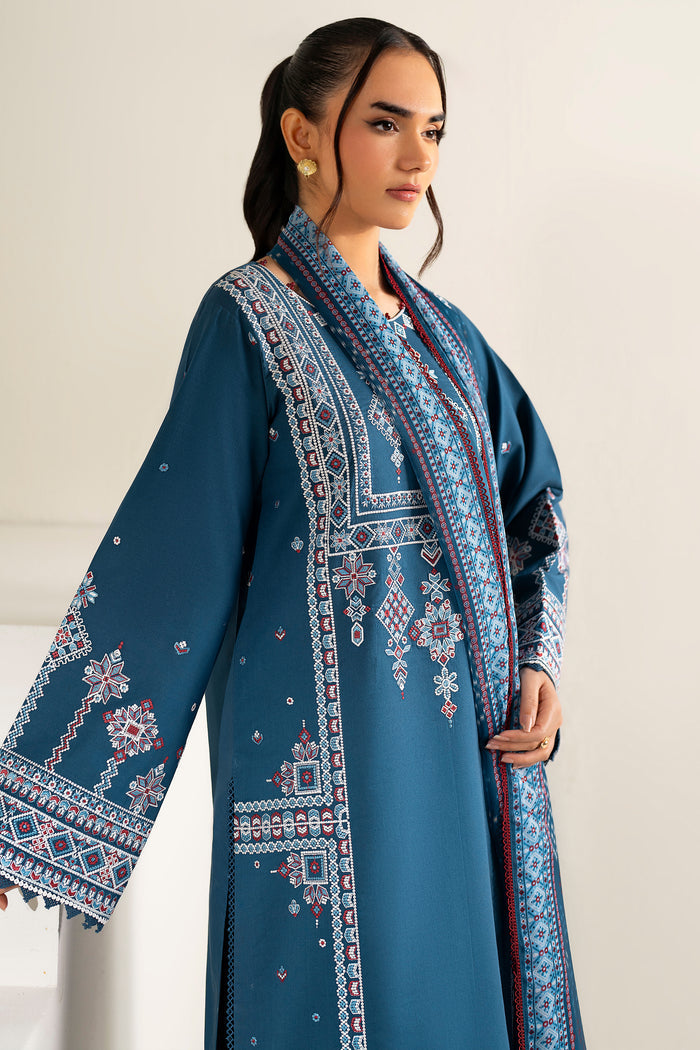 Farasha Summer Weaves Embroidered Lawn Unstitched 3Pc Suit - Pale Blue