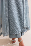 Farasha Luxury Formal Embroidered Chiffon Unstitched 3Pc Suit - Pale Slate