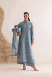 Farasha Luxury Formal Embroidered Chiffon Unstitched 3Pc Suit - Pale Slate