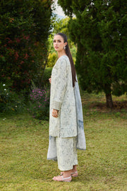 Farasha Sorine Summer Embroidered Lawn Unstitched 3Pc Suit - Palm Whisper