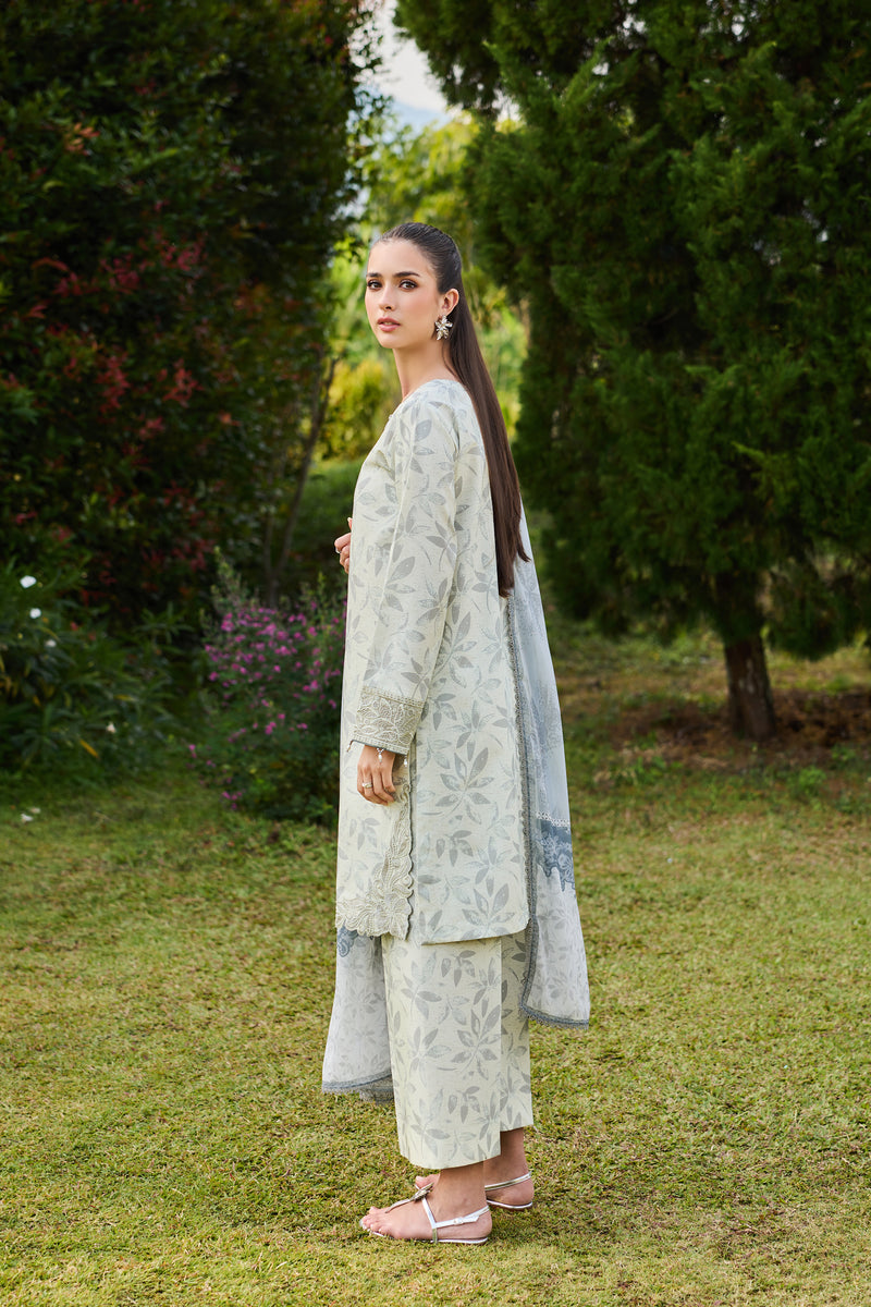 Farasha Sorine Summer Embroidered Lawn Unstitched 3Pc Suit - Palm Whisper