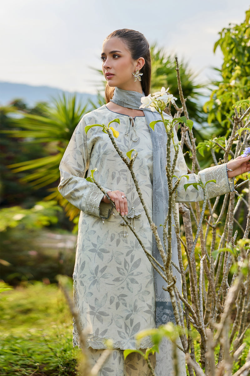 Farasha Sorine Summer Embroidered Lawn Unstitched 3Pc Suit - Palm Whisper