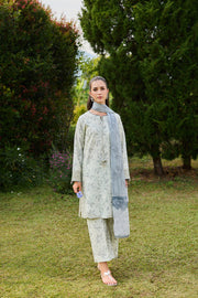 Farasha Sorine Summer Embroidered Lawn Unstitched 3Pc Suit - Palm Whisper