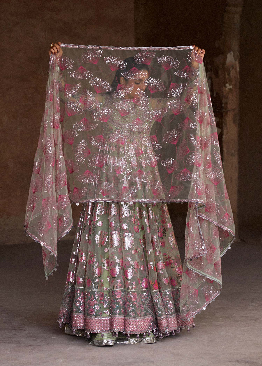 Hussain Rehar Luxury Festive Formal Organza Unstitched Dress - Pankh