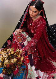 Hussain Rehar Embroidered Karandi Unstitched 3Pc Suit - Pankhuri