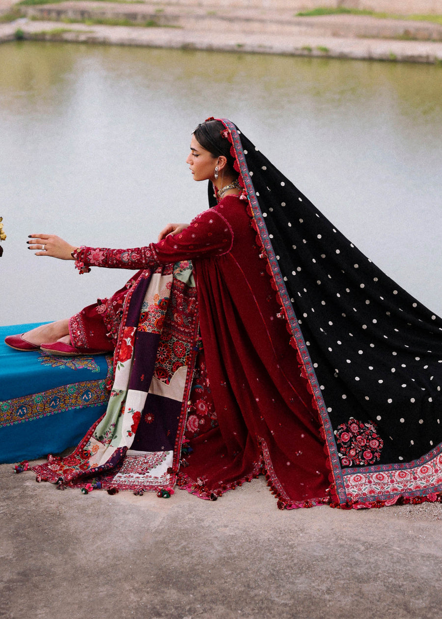 Hussain Rehar Embroidered Karandi Unstitched 3Pc Suit - Pankhuri