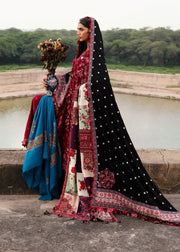 Hussain Rehar Embroidered Karandi Unstitched 3Pc Suit - Pankhuri