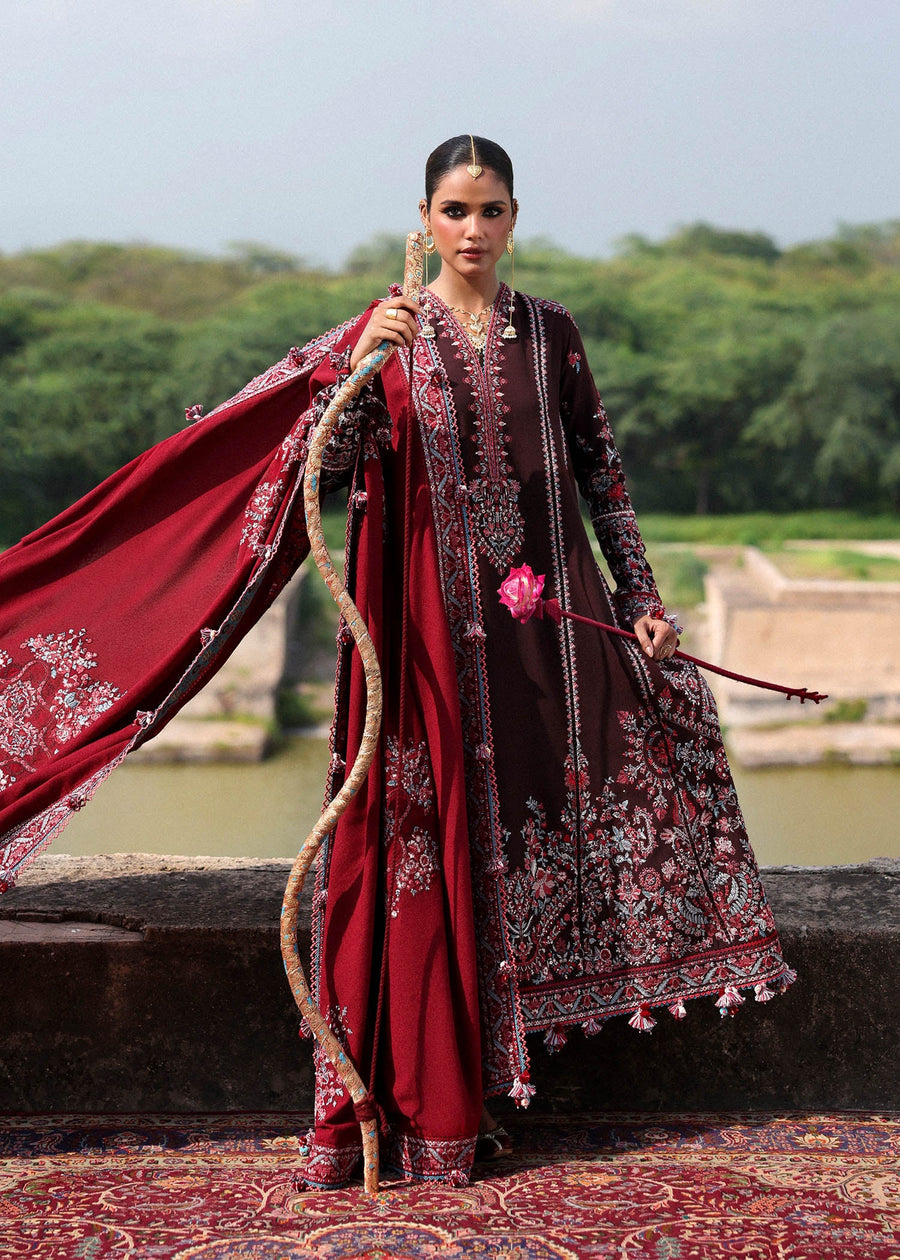 Hussain Rehar Embroidered Karandi Unstitched 3Pc Suit - Pari