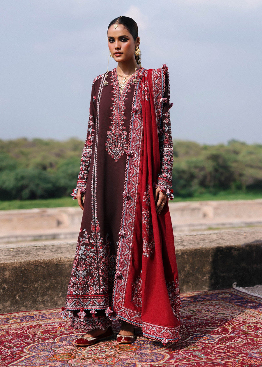 Hussain Rehar Embroidered Karandi Unstitched 3Pc Suit - Pari