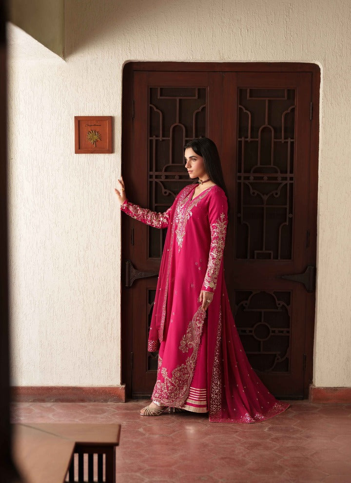 Neeshay Shagun Embroidered Raw Silk Unstitched 3Pc Suit - PARISA