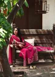 Neeshay Shagun Embroidered Raw Silk Unstitched 3Pc Suit - PARISA