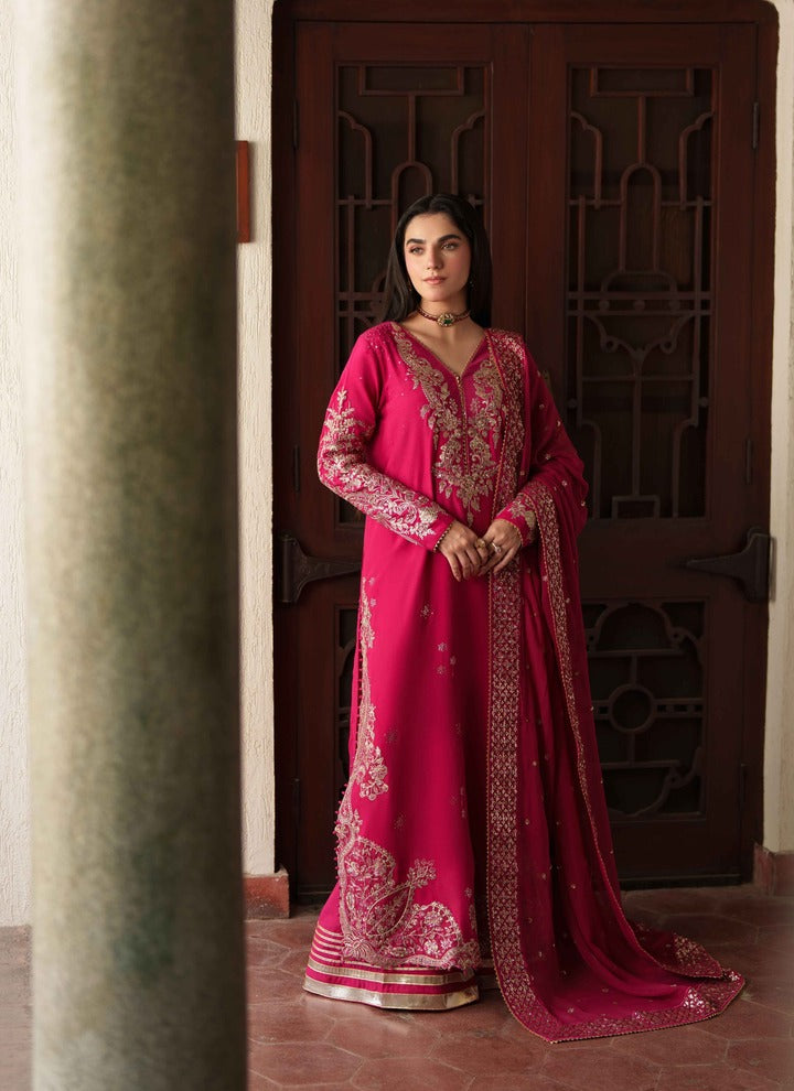 Neeshay Shagun Embroidered Raw Silk Unstitched 3Pc Suit - PARISA