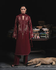 Jugnu Lahore Womenswear Embroidered Karandi Unstitched 3Pc Suit - PARUL