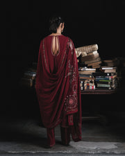 Jugnu Lahore Womenswear Embroidered Karandi Unstitched 3Pc Suit - PARUL