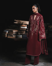 Jugnu Lahore Womenswear Embroidered Karandi Unstitched 3Pc Suit - PARUL