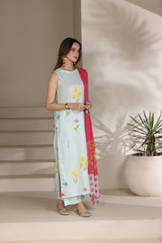Feathers The Imperial Bloom Printed Lawn Unstitched 3Pc Suit Pastel Breeze-FT657