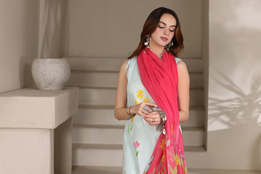 Feathers The Imperial Bloom Printed Lawn Unstitched 3Pc Suit Pastel Breeze-FT657