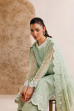 Farasha Luxury Formal Embroidered Chiffon Unstitched 3Pc Suit - Pastel Mint