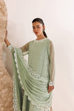 Farasha Luxury Formal Embroidered Chiffon Unstitched 3Pc Suit - Pastel Mint