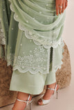 Farasha Luxury Formal Embroidered Chiffon Unstitched 3Pc Suit - Pastel Mint