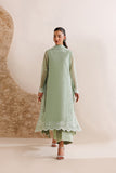 Farasha Luxury Formal Embroidered Chiffon Unstitched 3Pc Suit - Pastel Mint